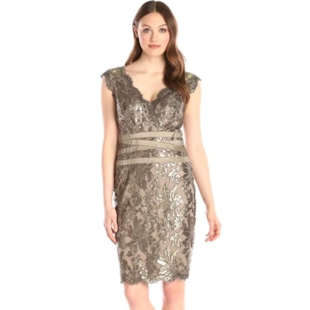 Tadashi Shoji Sleeveless Sequin Lace Dress 2